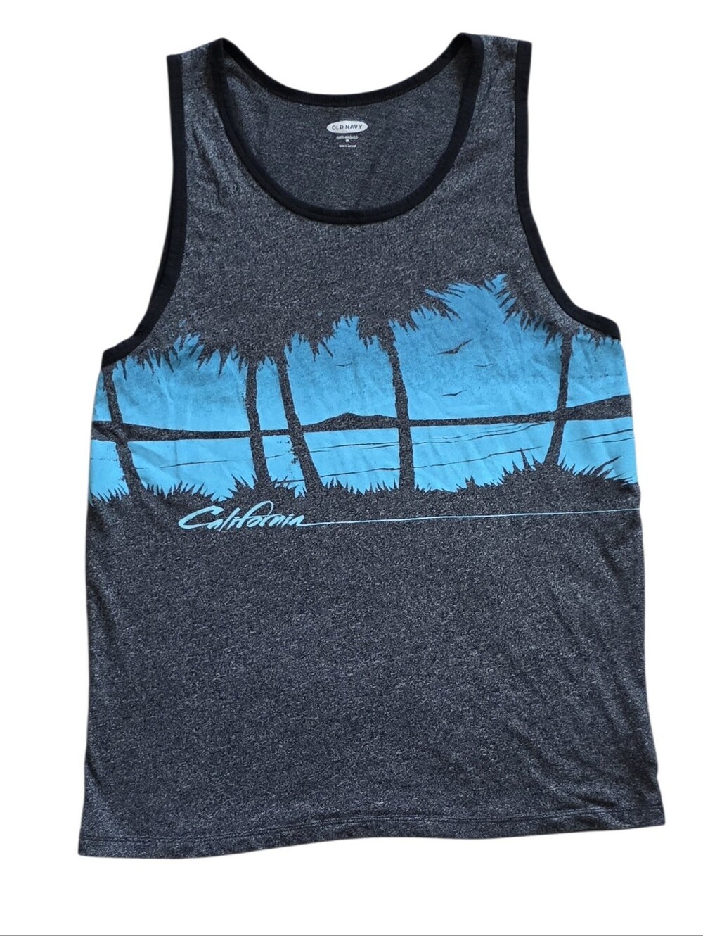 Old Navy Medium Dark Gray California Tropical Surf Style  Tank Top